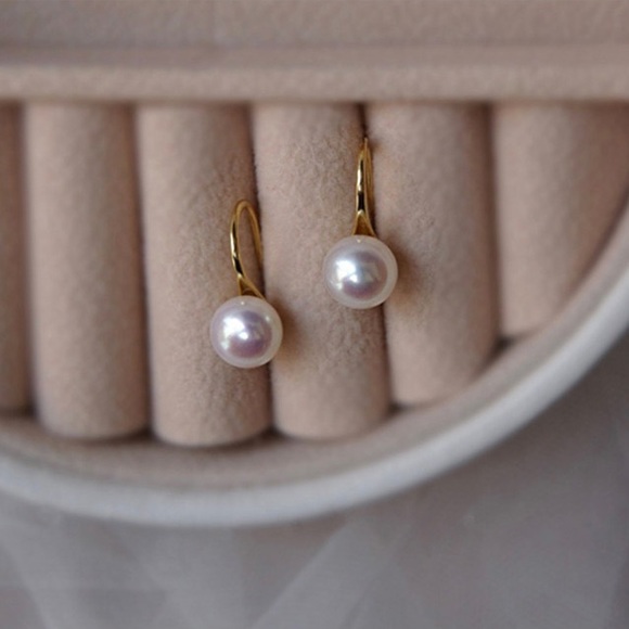 Elegant White Pearl Dangle Drop Earrings for Women,Pearl Earrings - Picture 3 of 4